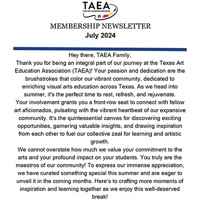 TAEA Member Newsletter - July 2024